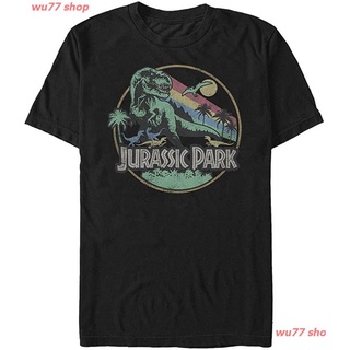 2022 Jurassic Park Mens Retro Circle T-Shirt เสื้อยืดพิมพ์ลาย แฟชั่น โลกจูราสสิ Unisex