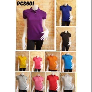 PCS601 เสื้อโปโลผู้หญิง สีม่วง เข้ารูป ผ้าจูติเนื้อระเอียด มีเก็บเงินปลายทาง เสื้อคอปกผู้หญิง เสื้อยืดโปโล