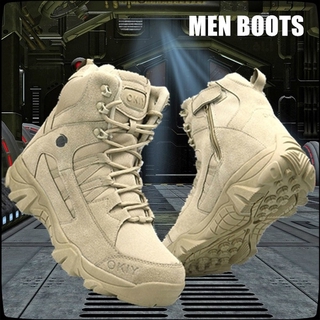แหล่งขายและราคาMen\'s Military Tactical Boots  รองเท้าทหาร รองเท้าคอมแบท รองเท้า รด รองเท้าจังเกิ้ล แบบมีซิป​ใจอาจถูกใจคุณ
