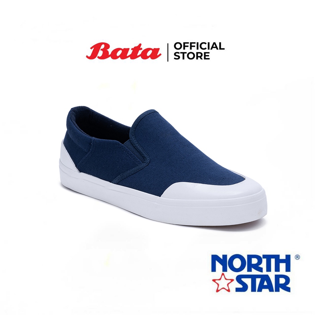 Bata บาจา ยี่ห้อ North Star รองเท้าผ้าใบ รองเท้าสนีกเกอร์ แบบสวม สำหรับผู้ชาย รุ่น Ron สีกรมท่า 8599041