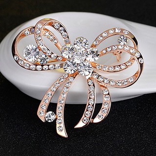 sunnyheart แฟชั่นสตรี Bowknot Rhinestone ฝังเข็มกลัด Pins เครื่องประดับของขวัญพรรค