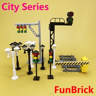 [Funbrick] โมเดลตัวต่อสัญญาณไฟจราจรขนาดเล็กของเล่นสําหรับเด็ก