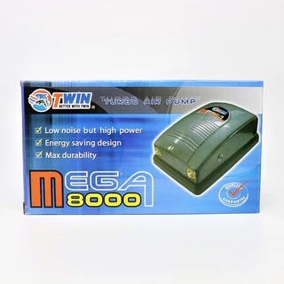 ปั๊มลมตู้ปลา 2 ทาง MEGA 8000 ปั๊มลมออกซิเจน