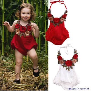 L..-ฤดูร้อนเด็กแรกเกิดทารกเสื้อผ้าดอกไม้ Romper Jumpsuit บอดี้สูท Sunsuit