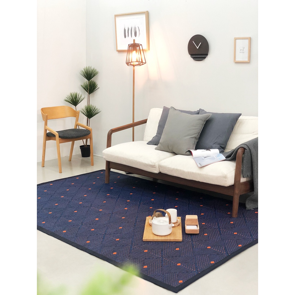 PDM เสื่ออเนกประสงค์ ลาย Ease (Indigo-Orange) Size L 180 x 270 cm