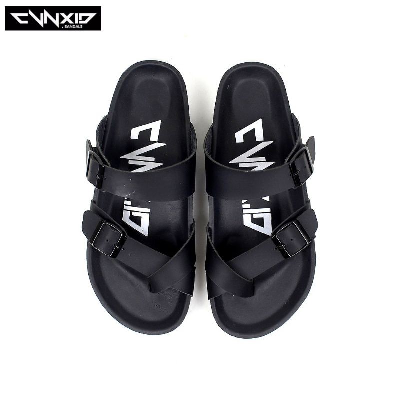 CVNXID รองเท้าแตะผู้ชาย Cross-Flop Slide - สีดํา Cross