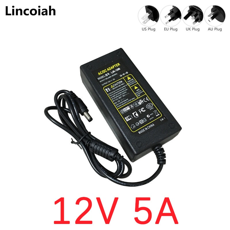 12V 5A Power Adapter Charger สําหรับ Monit YONGNUO YN600L,YN300III,YN360,YN600RGB,YN300AIR,YN600AIR,
