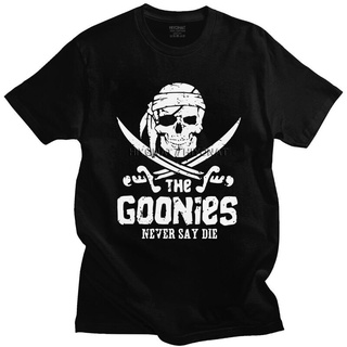 เสื้อยืดแขนสั้น ผ้าฝ้าย 100% พิมพ์ลายกราฟฟิคโจรสลัด The Goonies Skull Pirates สไตล์สตรีท สําหรับผู้ชาย