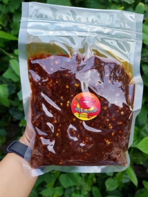 ถูกสุด อร่อย น้ำพริกตาแดง 400 กรัม ตาแดง ตาแดงแมงดา เผาตาแดง เผาป่า