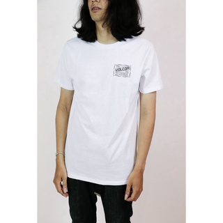 VOLCOM เสื้อยืดผู้ชาย แขนสั้น T-Shirt (VAF531902) WHITE S ผ้าฝ้ายแท้