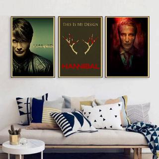 โปสเตอร์หนังคราฟท์ ลาย Hannibal Mads Mikkelsen Thor Dancy สไตล์เรโทร สําหรับตกแต่งบ้าน