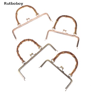 [Rut] Purse Kiss Clasp Lock Metal Frame Handbag Clasp Lock Bamboo Handle Clutch Bag COD