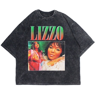 เสื้อยืดพิมพ์ลายแฟชั่นเสื้อยืด แขนสั้น พิมพ์ลาย Lizzo WASHING VINTAGE