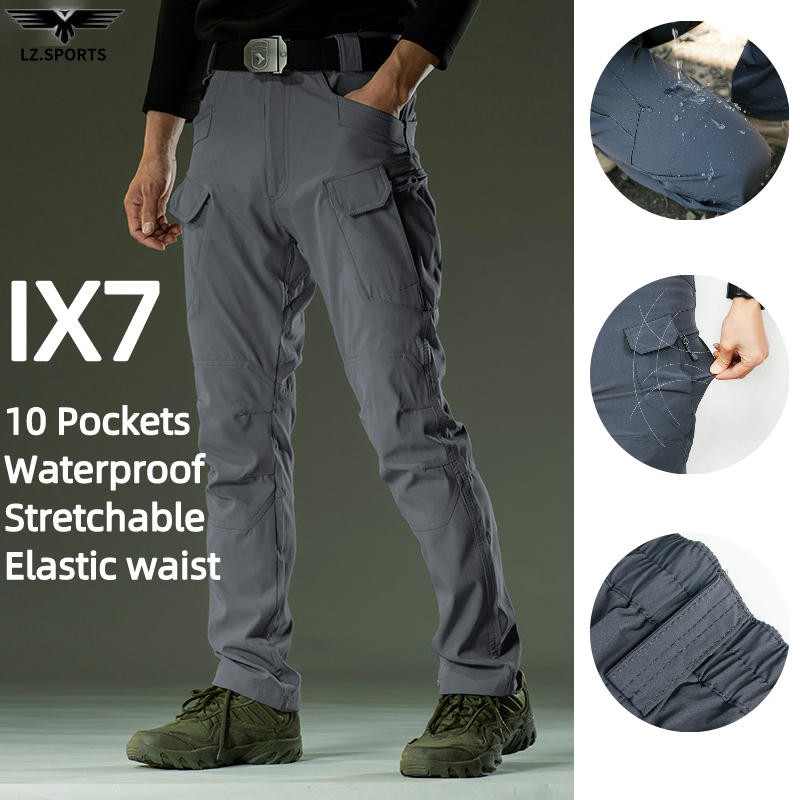 ZITY ยืด Ix7 กางเกงยุทธวิธีกางเกงเดินป่า Workwear อุปกรณ์หลายกระเป๋ากันน้ำ เข้ารูป เข้ารูปพอดีกางเกงเทรนนิ่ง