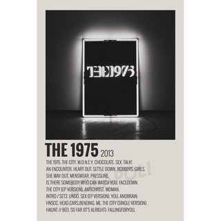 โปสเตอร์ มันวาว พิมพ์ด้านเดียว ขนาด A5 14.8 ซม. x 21 ซม. รูปปกอัลบั้ม The 1975