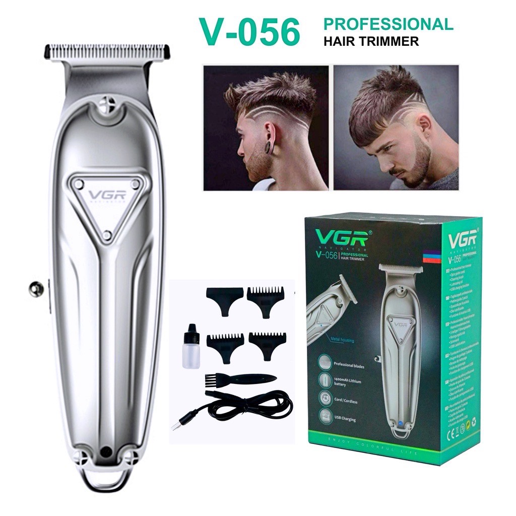 VGR ปัตตาเลี่ยนไร้สาย V056 USB ตัดผม กันขอบ แต่งลาย คมกริบ หรูหรา เกรดคุณภาพ เครื่องแรง ของกำลังฮิต