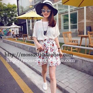 TJเสื้อแฟชั่น คอกลม แขนสั้น ผ้าซีทรู ผ้านิ่ม สีขาว รหัสสินค้า CT8270