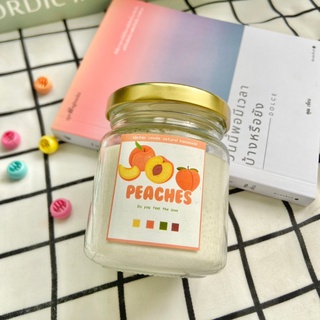 เทียนหอม กลิ่นลูกพีช สดชื่นเหมือนลูกพีช peaches soywax candle