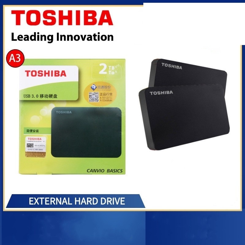 Bargain price Toshiba 2TB Harddisk External Hard Drives Canvio External HDD USB 3.0 - Black Mobile Hard Disk