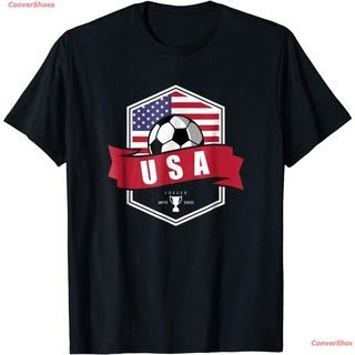 เสื้อยืดกีฬา USA Soccer Team T Shirt American Patriotic Fan Player Cup Mens Womens T-shirts