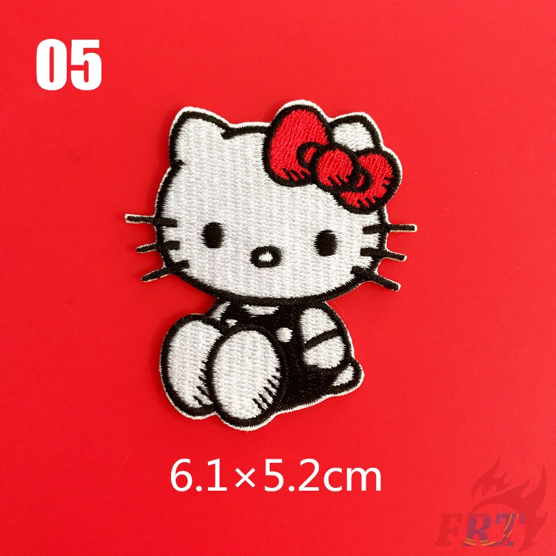 ☸ แผ่นรีดติดเสื้อ ลาย Hello Kitty ☸ แผ่นแพทช์สติกเกอร์รีดร้อน Diy มีกาวในตัว สําหรับติดตกแต่งเสื้อผ้า 1 ชิ้น