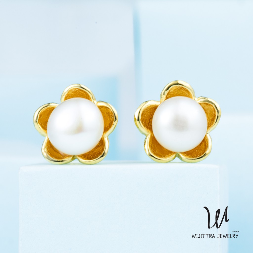 ต่างหูเงินแท้ Tulip | Wijittra Jewelry |