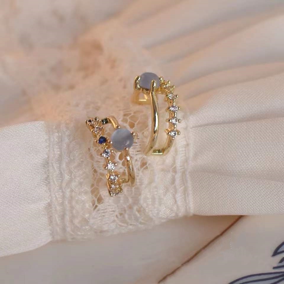 Jojo COCO ใหม่ ต่างหูเพทาย สีฟ้า เครื่องประดับ สําหรับผู้หญิง