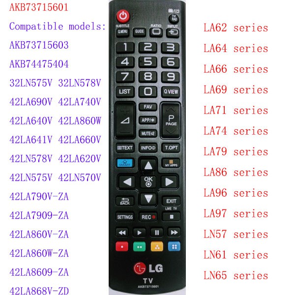 รีโมท LG AKB73715601 สําหรับ LG 55LA690V 55LA691V 55LA860V 55LA868V AKB733D, Universal สมาร์ท LED LC