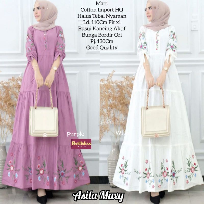 Asila Maxy Gamis ล่าสุด Gamis Gamis Stacked Gamis ปัก Gamis Plain Gamis