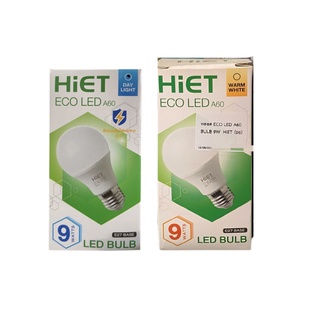 HiET หลอดไฟดาวน์ไลท์ ECO LED BULB A60 ขนาด  ขาว, ส้ม  9W, 12W