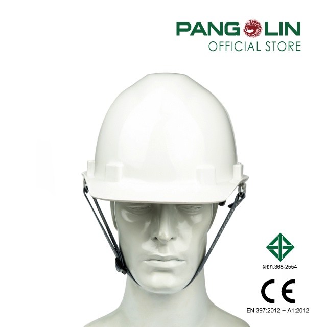 PANGOLIN (แพงโกลิน) หมวกนิรภัย/หมวกเซฟตี้ ชนิดรองในปรับเลื่อน รุ่น8091-S2 สายรัดคางยางยืด 2จุด สีขาว
