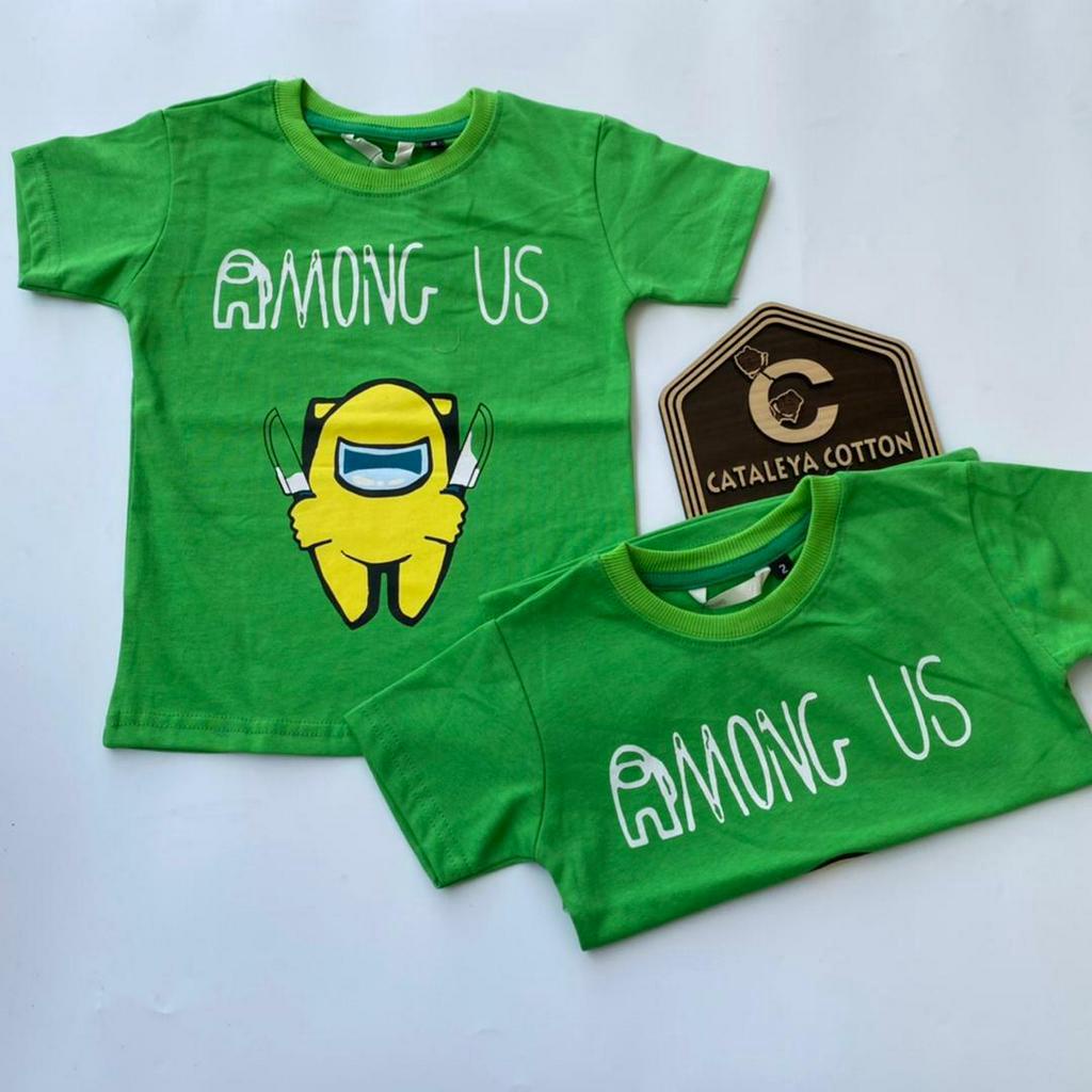 PREMIUM Tops เสื้อยืดแขนสั้น Boy Tee ป้าย 100% 2-10y Among Us sus