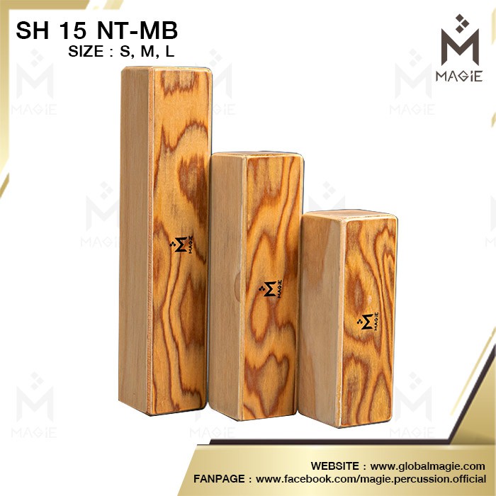 Magie Long Shaker Percussion รุ่น SH15S NT เชกเกอร์ยาว เชกเกอร์ ไม้ หลายขนาด เครื่องดนตรี เครื่องเคาะจังหวะ พกพา เดินทาง - รูปที่ 3