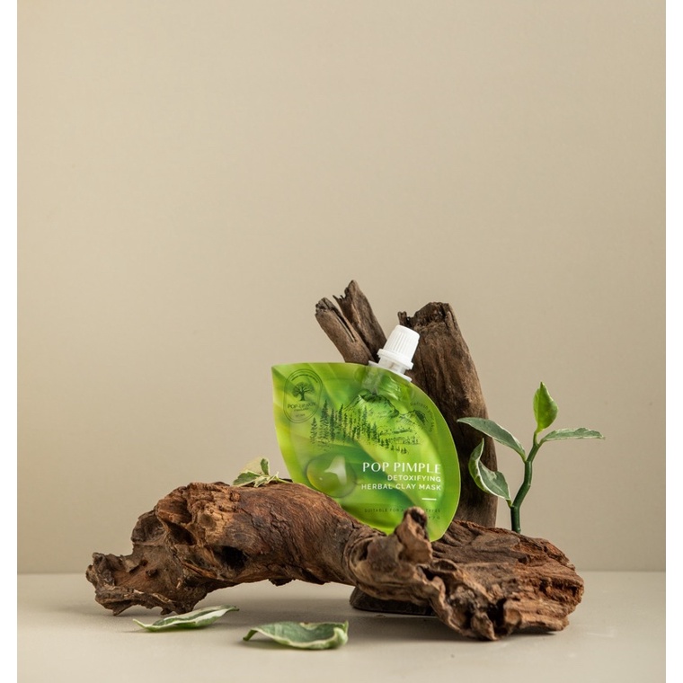 ส่งฟรี มาร์คโคลนดำดูดสิว POP PIMPLE DETOXIFYING HERBAL CLAY แถมฟรีไม้พายเกลี่ยมาร์ค 🥣