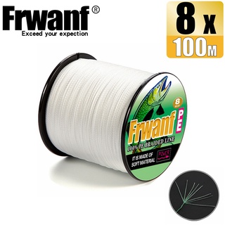 Frwanf สายเอ็นตกปลาถัก PE X8 6-300LB สีขาว 100 ม. 8 เส้น