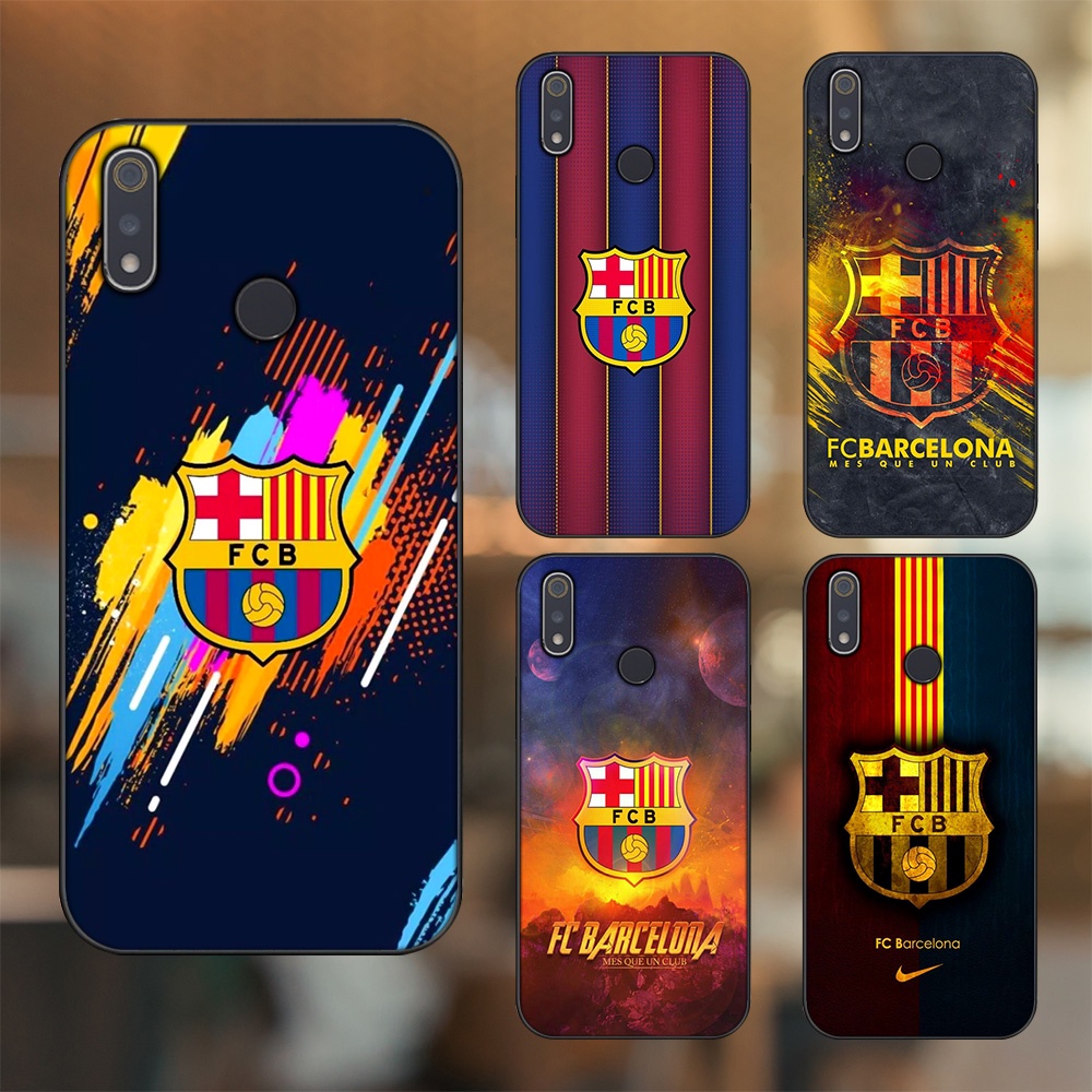 เคส Realme 3,3 Pro พร ้ อมขอบสีดําพิมพ ์ ลาย Barcelona Barca Image