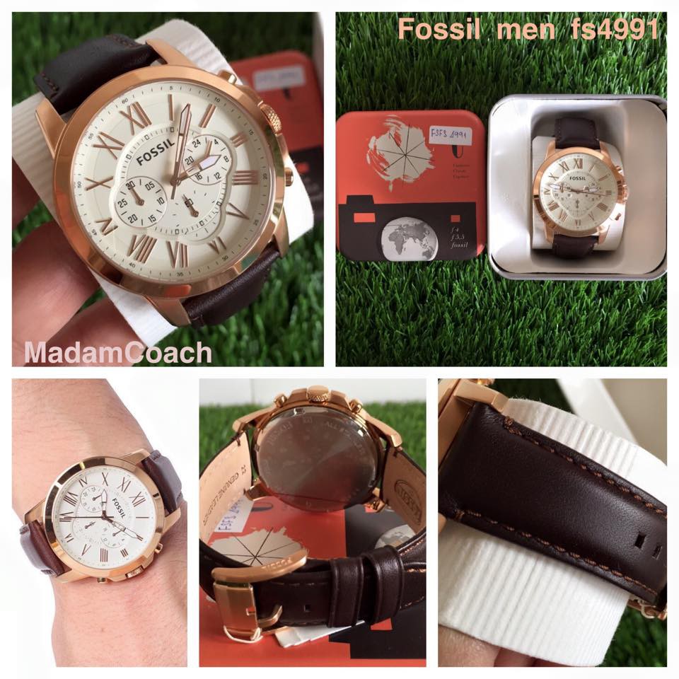 พร้อมส่ง Fossil FS4991 Grant Chronograph นาฬิกาสุภาพบุรุษ สายหนัง ของแท้