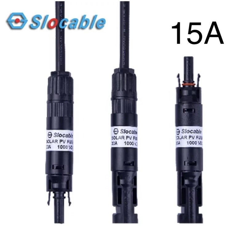 Sclocable Solar Panel ฟิวส์ 15A MC4 ฟิวส์ผู้ถือ PV ผลิตภัณฑ์ PPO กันน้ํา IP67 DC 1000V