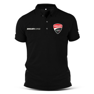เสื้อยืดโปโลลําลอง ผ้าฝ้าย พิมพ์ลาย Ducati Corse Racing MotoGP แฟชั่นสําหรับผู้ชาย และผู้หญิง