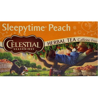 Celestial Sleepytime Peach ชาช่วยนอนหลับ กลิ่นพีช ของแท้จากอเมริกา Sleepy Tea ชาหลับฟิน ไม่มีแคลอรี ไม่มีน้ำตาล