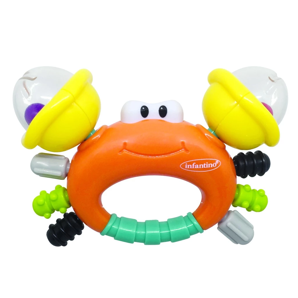 Infantino : SAND CRAB RATTLE & TEETHER - ของเล่นเสริมพัฒนาการ-ปู (คละสี)