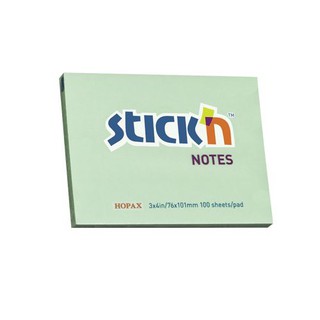 กระดาษโน้ตกาวในตัว ชนิดกาวหัว STICKN #21153 ขนาด 3x4 นิ้ว สีเขียวพาสเทล (PC)