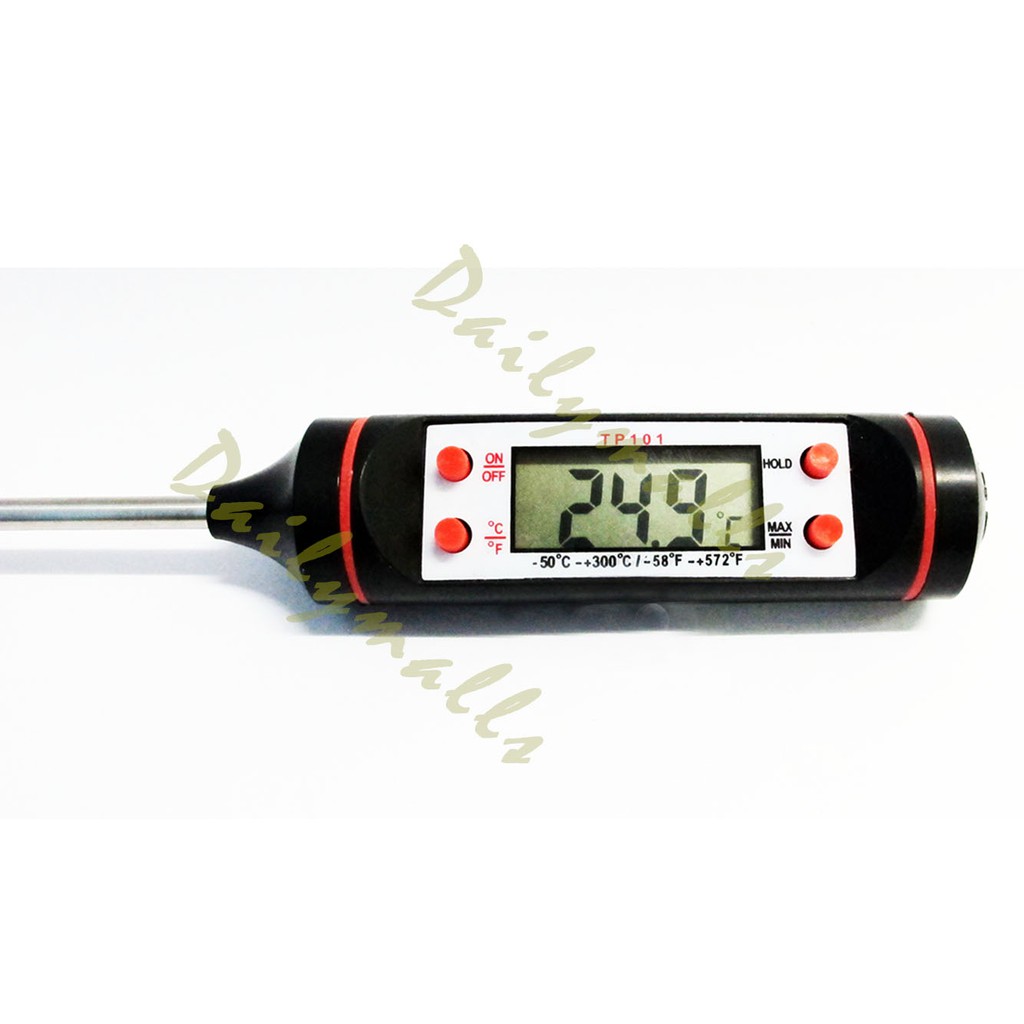 เครื่องวัดอุณหภูมิอาหาร เทอร์โมมิเตอร์วัดอุณหภูมิในอาหาร แบบดิจิตอล (Digital Food Probe Thermometer)
