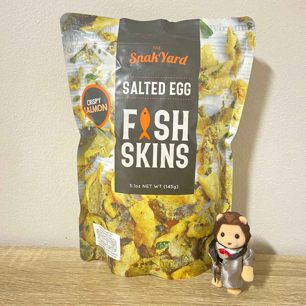 Snak Yard Salted Egg Fish Skins หนังปลาแซลมอนทอดกรอบรสไข่เข็ม 145 G