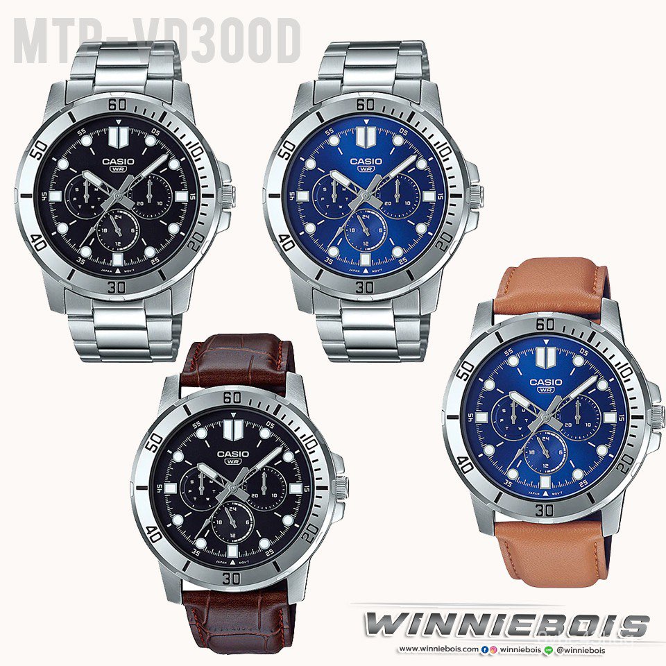 ใหม่นาฬิกา คาสิโอ สแตนดาด รุ่น MTP-VD-300D-1 , MTP-VD-300D-7 , MTP-VD300L ของแท้ รับประกัน 1 ปี