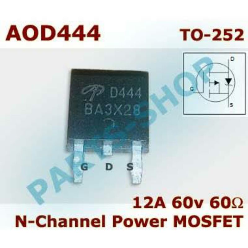 D444 D 444 AOD444 MOSFET N-CH 60V 12A TO-252