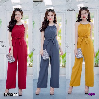 Jumpsuit จั๊มสูทยาวสายเดี่ยวคล้องคอ TW9244