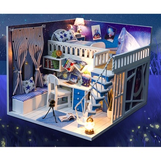 VA0305 Blue room DIY Dollhouse