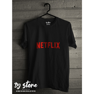 เสื้อยืดโอเวอร์ไซส์เสื้อยืด พิมพ์ลายโลโก้ Netflix MODIS Modie TRENDING 3Y STORES-3XL