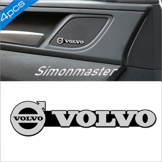 สติกเกอร์อลูมิเนียม รูปตราสัญลักษณ์ สําหรับติดตกแต่งภายในรถยนต์ Volvo S60 XC60 XC90 V70 จํานวน 4 ชิ้น ต่อชุด